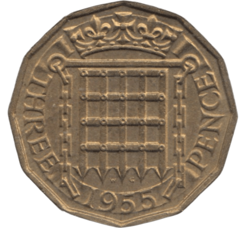 1955 BRASS THREEPENCE ( UNC ) - THREEPENCE - Cambridgeshire Coins