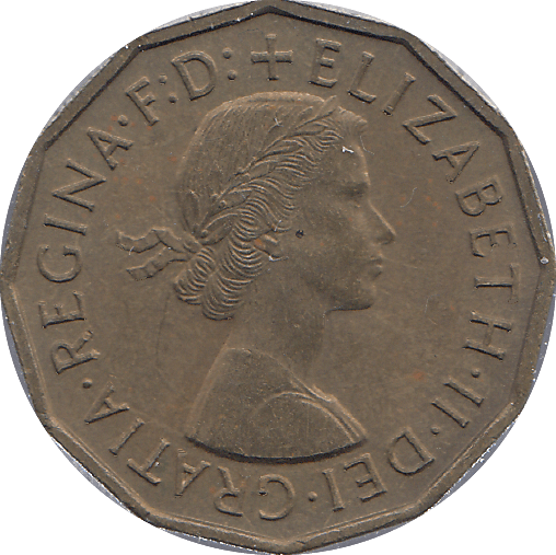 1955 BRASS THREEPENCE ( UNC ) - THREEPENCE - Cambridgeshire Coins