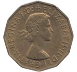 1955 BRASS THREEPENCE ( UNC ) - THREEPENCE - Cambridgeshire Coins