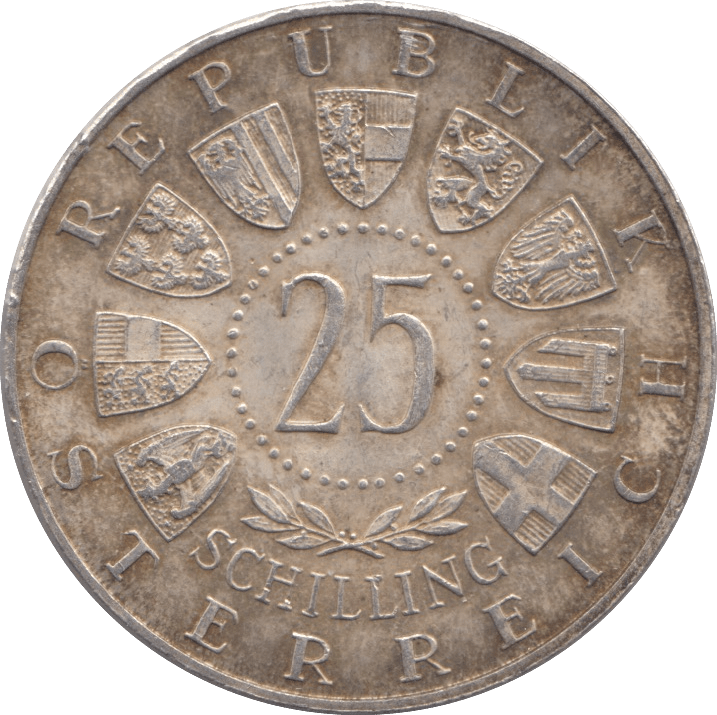 1955 SILVER 25 SCHILLING AUSTRIA - SILVER WORLD COINS - Cambridgeshire Coins