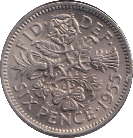1955 SIXPENCE ( UNC ) - SIXPENCE - Cambridgeshire Coins