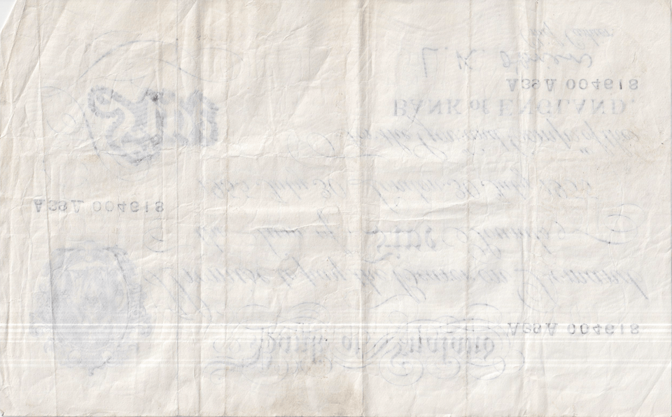 1955 WHITE FIVE POUND NOTE JULY 30TH LONDON BANK OF ENGLAND O'BRIEN REF W£5 - 33 - £5 BANKNOTES WHITE - Cambridgeshire Coins