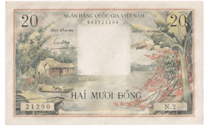1956 20 DONG BANKNOTE SOUTH VIETNAM REF - 1600 - WORLD BANKNOTES - Cambridgeshire Coins