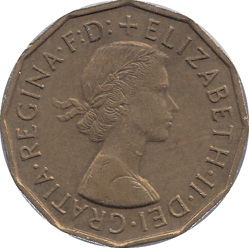 1956 BRASS THREEPENCE ( AUNC ) - THREEPENCE - Cambridgeshire Coins