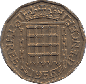 1956 BRASS THREEPENCE ( AUNC ) - THREEPENCE - Cambridgeshire Coins