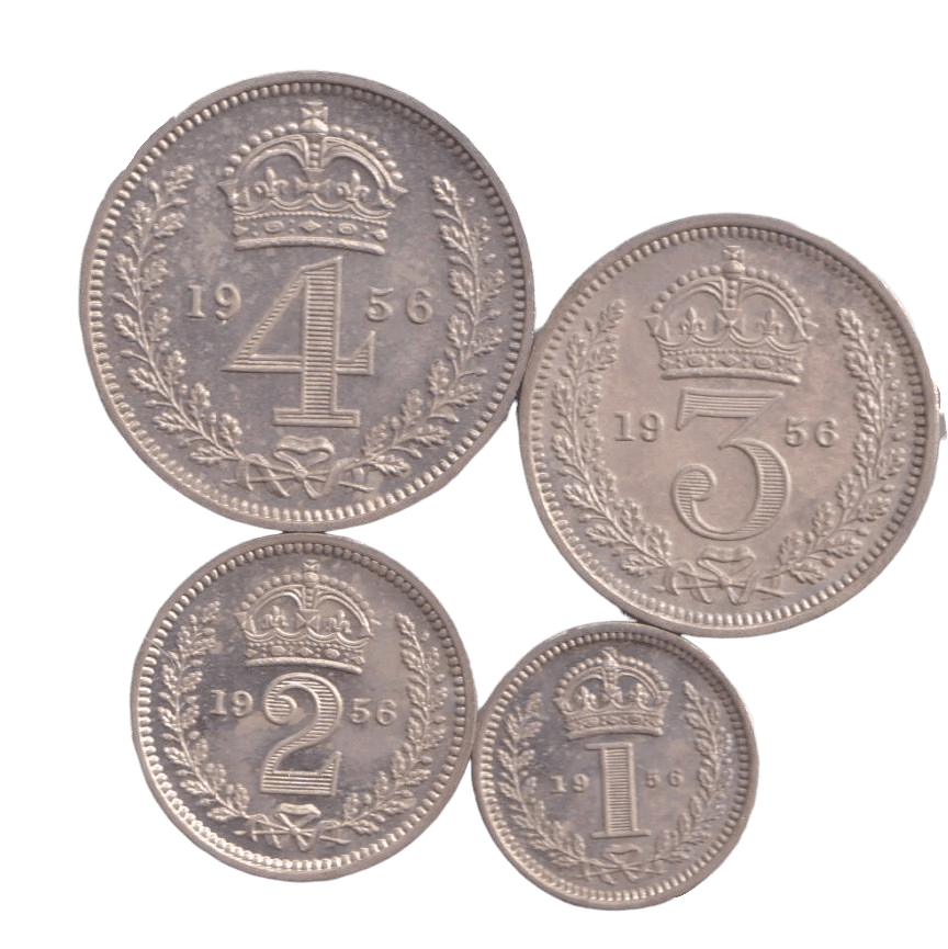 1956 MAUNDY SET WESTMINSTER ABBEY ELIZABETH II - Maundy Set - Cambridgeshire Coins