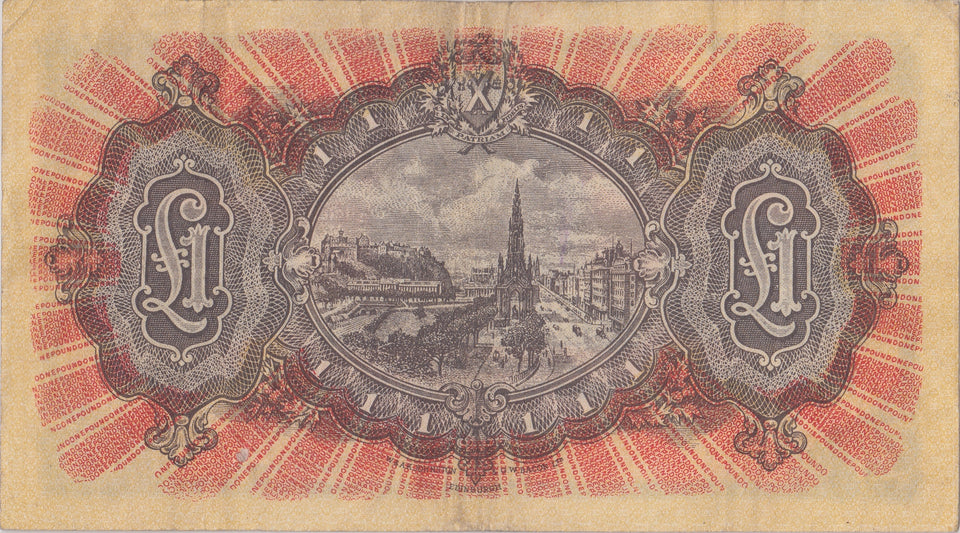 1956 ONE POUND NATIONAL BANK SCOTLAND BANKNOTE REF SCOT - 4 - WORLD BANKNOTES - Cambridgeshire Coins
