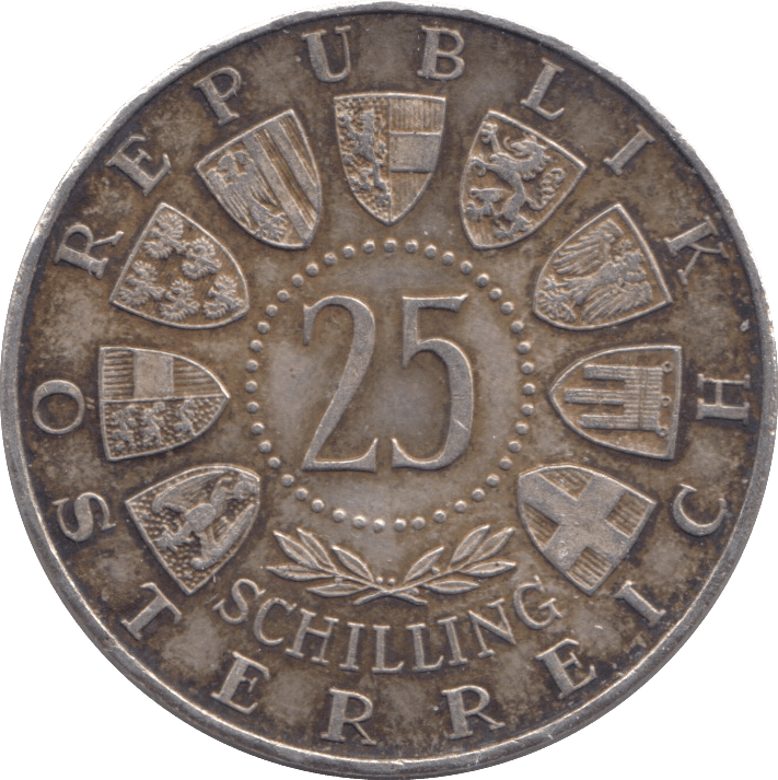 1956 SILVER 25 SCHILLING FRANC AUSTRIA - SILVER WORLD COINS - Cambridgeshire Coins