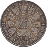 1956 SILVER 25 SCHILLING FRANC AUSTRIA - SILVER WORLD COINS - Cambridgeshire Coins