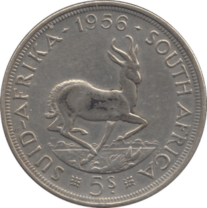 1956 SILVER 5 SHILLING SOUTH AFRICA - SILVER WORLD COINS - Cambridgeshire Coins
