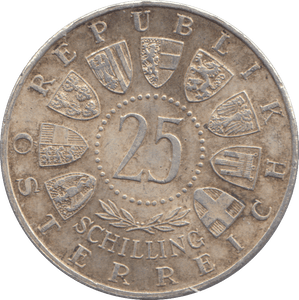 1956 SILVER AUSTRIA 25 SCHILLING - WORLD COINS - Cambridgeshire Coins