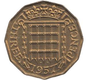 1957 BRASS THREEPENCE ( AUNC ) - THREEPENCE - Cambridgeshire Coins