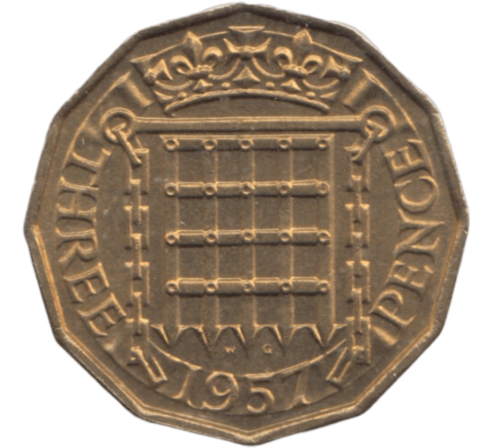 1957 BRASS THREEPENCE ( AUNC ) - THREEPENCE - Cambridgeshire Coins