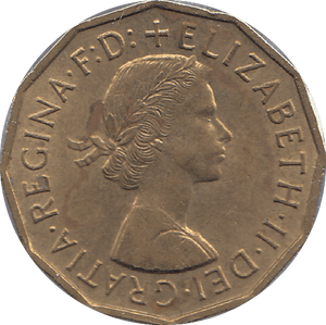 1957 BRASS THREEPENCE ( AUNC ) - THREEPENCE - Cambridgeshire Coins
