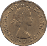 1957 BRASS THREEPENCE ( AUNC ) - THREEPENCE - Cambridgeshire Coins