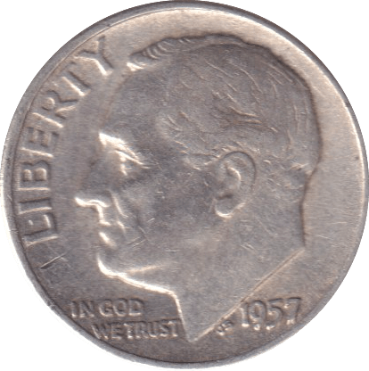 1957 DIME USA - WORLD COINS - Cambridgeshire Coins