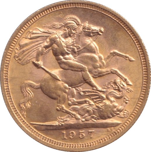 1957 GOLD SOVEREIGN ( AUNC ) - SOVEREIGN - Cambridgeshire Coins