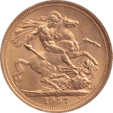 1957 GOLD SOVEREIGN ( AUNC ) - SOVEREIGN - Cambridgeshire Coins