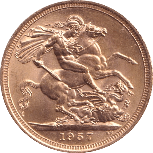 1957 GOLD SOVEREIGN ( UNC ) 1 - SOVEREIGN - Cambridgeshire Coins
