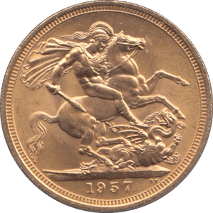1957 GOLD SOVEREIGN ( UNC ) 2 - Sovereign - Cambridgeshire Coins