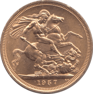 1957 GOLD SOVEREIGN ( UNC ) 3 - Sovereign - Cambridgeshire Coins