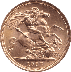 1957 GOLD SOVEREIGN ( UNC ) 3 - SOVEREIGN - Cambridgeshire Coins