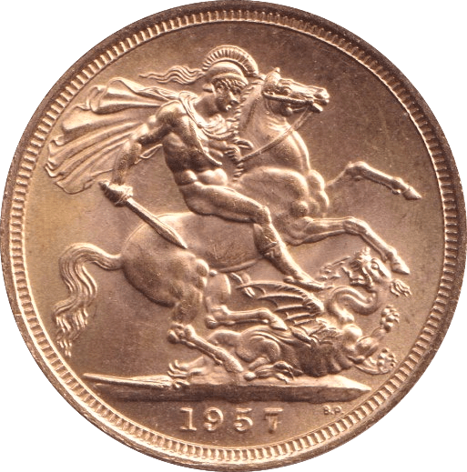 1957 GOLD SOVEREIGN ( UNC ) 3 - SOVEREIGN - Cambridgeshire Coins