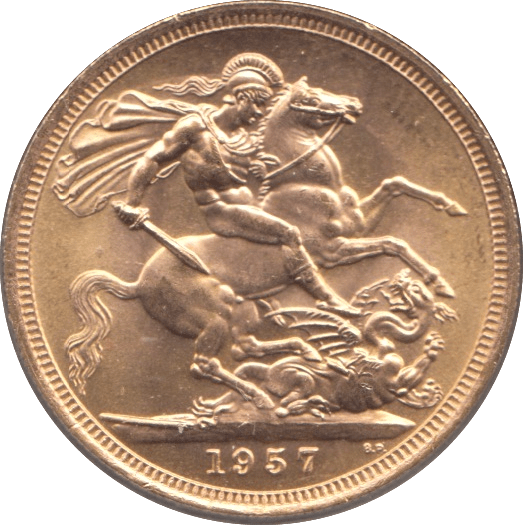 1957 GOLD SOVEREIGN ( UNC ) - SOVEREIGN - Cambridgeshire Coins