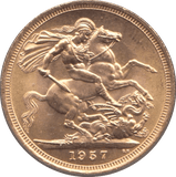 1957 GOLD SOVEREIGN ( UNC ) - SOVEREIGN - Cambridgeshire Coins
