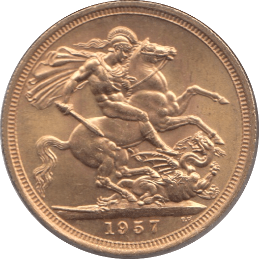 1957 GOLD SOVEREIGN ( UNC ) - Sovereign - Cambridgeshire Coins