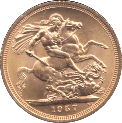 1957 GOLD SOVEREIGN ( UNC ) - SOVEREIGN - Cambridgeshire Coins