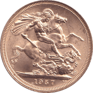 1957 GOLD SOVEREIGN ( UNC ) - SOVEREIGN - Cambridgeshire Coins