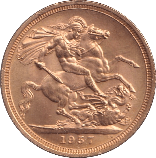 1957 GOLD SOVEREIGN ( UNC ) - SOVEREIGN - Cambridgeshire Coins