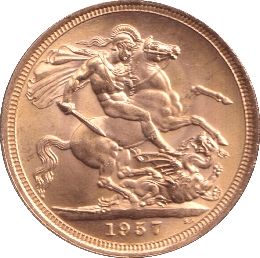 1957 GOLD SOVEREIGN ( UNC ) - SOVEREIGN - Cambridgeshire Coins