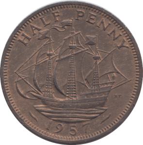 1957 HALF PENNY ( AUNC ) - HALFPENNY - Cambridgeshire Coins