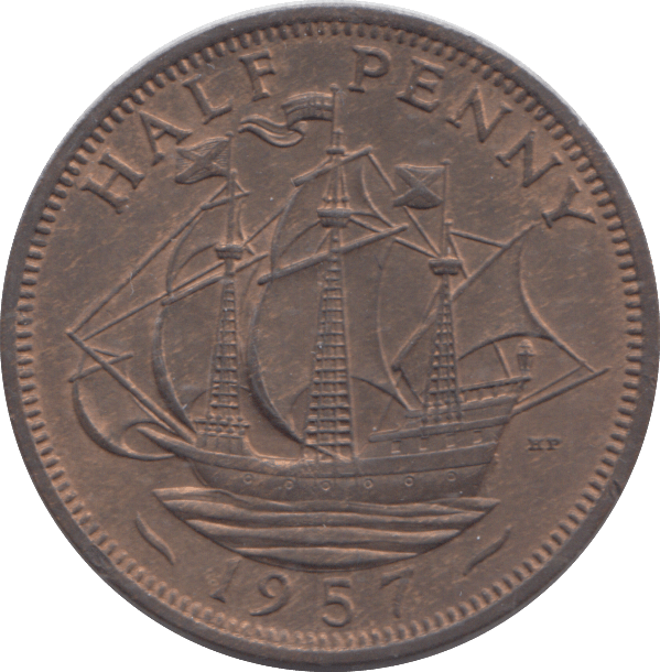 1957 HALF PENNY ( AUNC ) - HALFPENNY - Cambridgeshire Coins