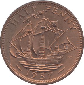 1957 HALF PENNY ( UNC ) - HALFPENNY - Cambridgeshire Coins