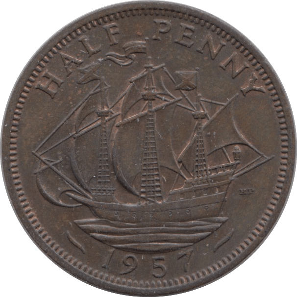 1957 HALFPENNY ( UNC ) - Halfpenny - Cambridgeshire Coins