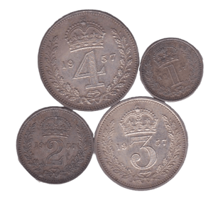 1957 MAUNDY SET ( UNC ) A - Maundy Set - Cambridgeshire Coins