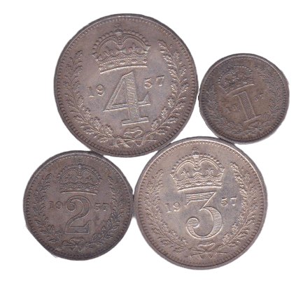 1957 MAUNDY SET ( UNC ) A - Maundy Set - Cambridgeshire Coins