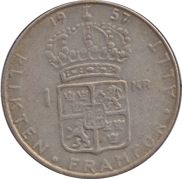 1957 SILVER COIN SWEDEN - SILVER WORLD COINS - Cambridgeshire Coins
