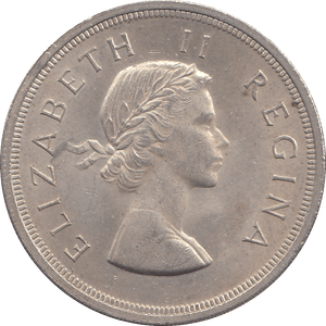 1957 SILVER FIVE SHILLINGS SOUTH AFRICA - SILVER WORLD COINS - Cambridgeshire Coins