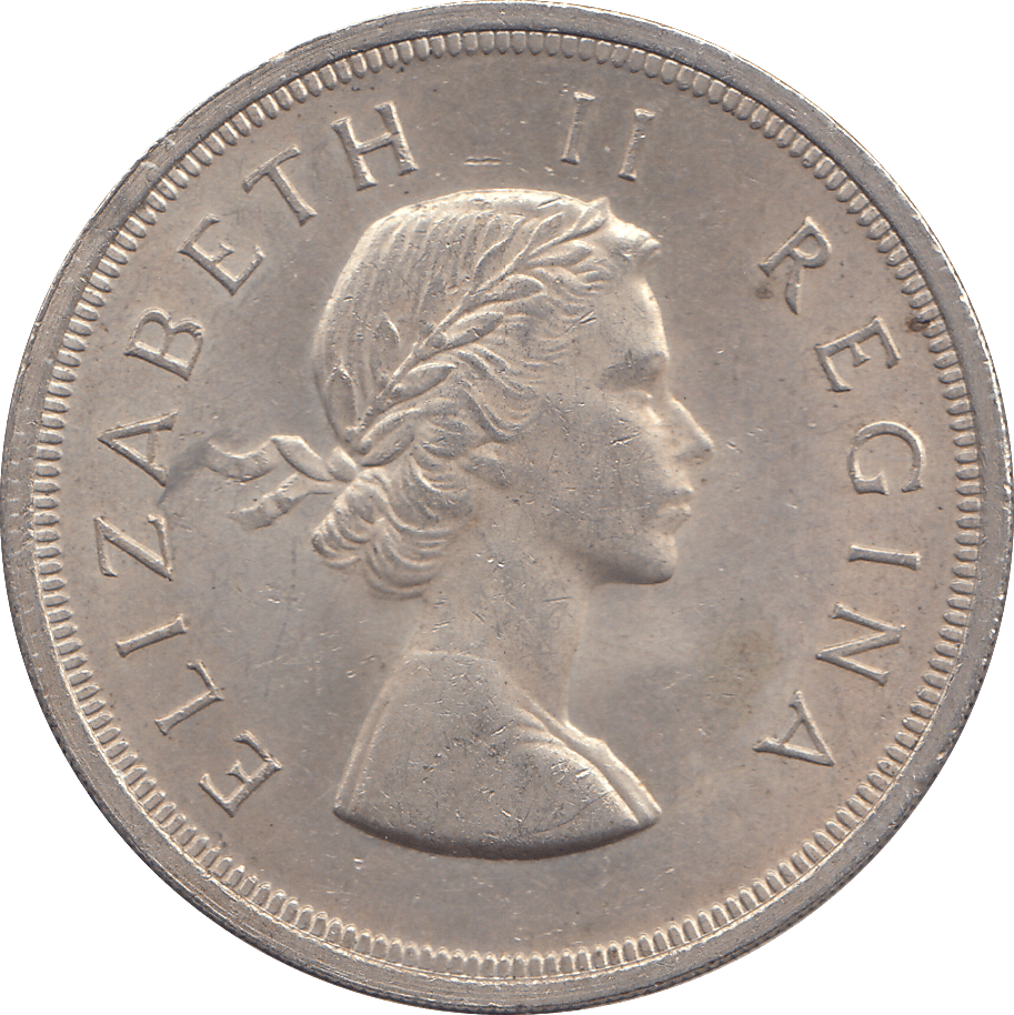 1957 SILVER FIVE SHILLINGS SOUTH AFRICA - SILVER WORLD COINS - Cambridgeshire Coins