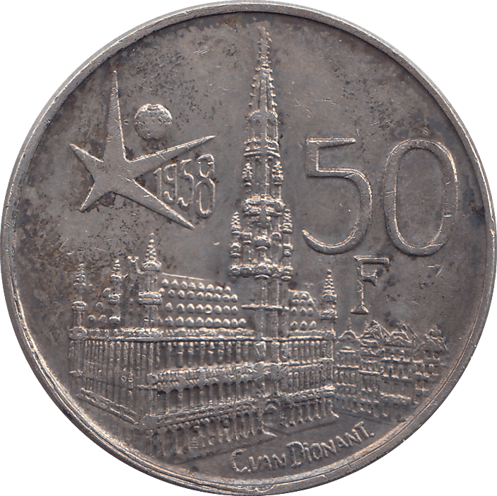 1958 BEGLIUM 50 FRANCS - WORLD COINS - Cambridgeshire Coins