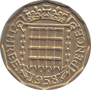 1958 BRASS THREEPENCE ( AUNC ) - THREEPENCE - Cambridgeshire Coins