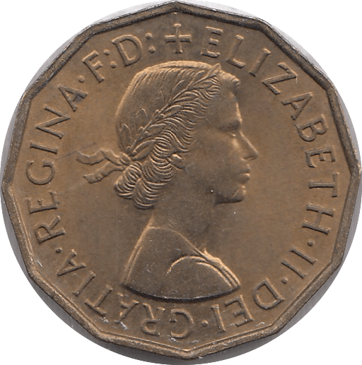 1958 BRASS THREEPENCE ( UNC ) - THREEPENCE - Cambridgeshire Coins