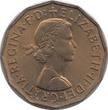 1958 BRASS THREEPENCE ( UNC ) - THREEPENCE - Cambridgeshire Coins