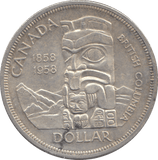 1958 ONE DOLLAR CANADA - WORLD COINS - Cambridgeshire Coins