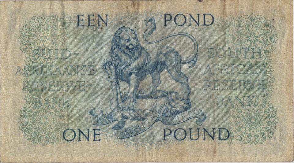 1958 ONE POUND BANKNOTE SOUTH AFRICA REF 511 - WORLD BANKNOTES - Cambridgeshire Coins