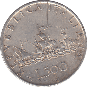 1958 SILVER 500 LIRA ITALY - SILVER WORLD COINS - Cambridgeshire Coins